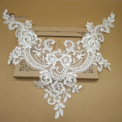 Spitzenkragen für Damen, mit hohler Blume, Stoffbesatz, Ausschnitt, Applikation, bestickter Spitzenkragen für Kostüm, Hochzeitskleid
