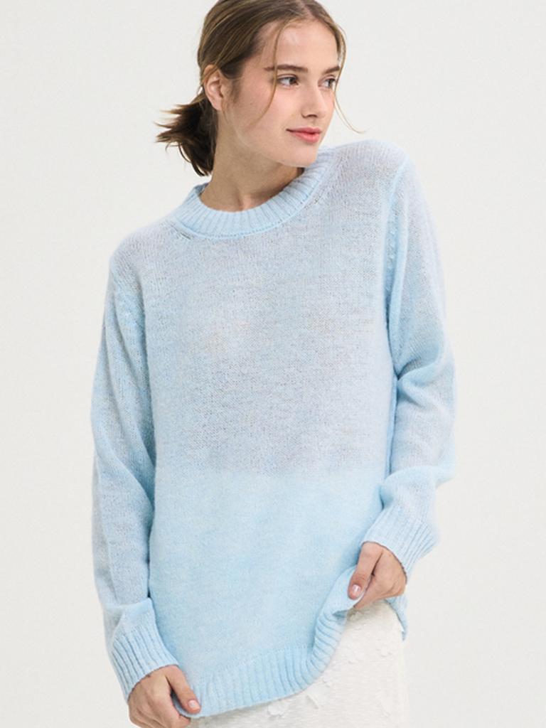 SORRY, TOO MUCH LOVE Sorbet Angtt Mohair Wool Knit Sweater_Sky Blue
