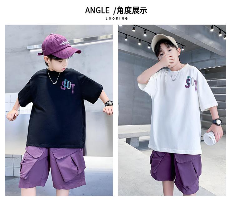 Boys' Summer Short Sleeve Set 2026 New Children's Summer Clothes Boys' Summer Two Piece Set Loose Trendy Cool