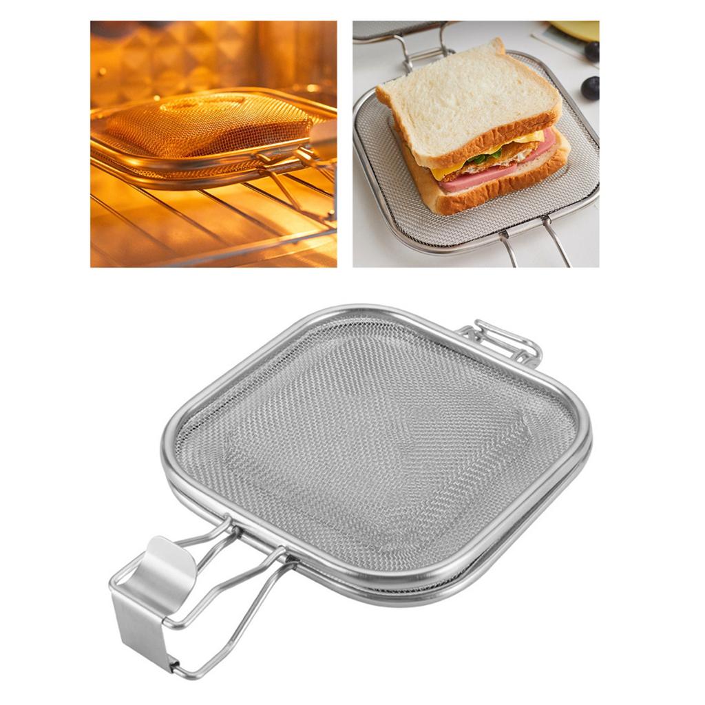 Stainless Steel Sandwich Grilling Rack Practical Baking Tool Sandwich Grilling Mesh Roasting Net for Professional Use