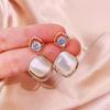 Korean Fashion Cat's Eye Diamond Studs: S925 Sterling Silver Earrings for Women