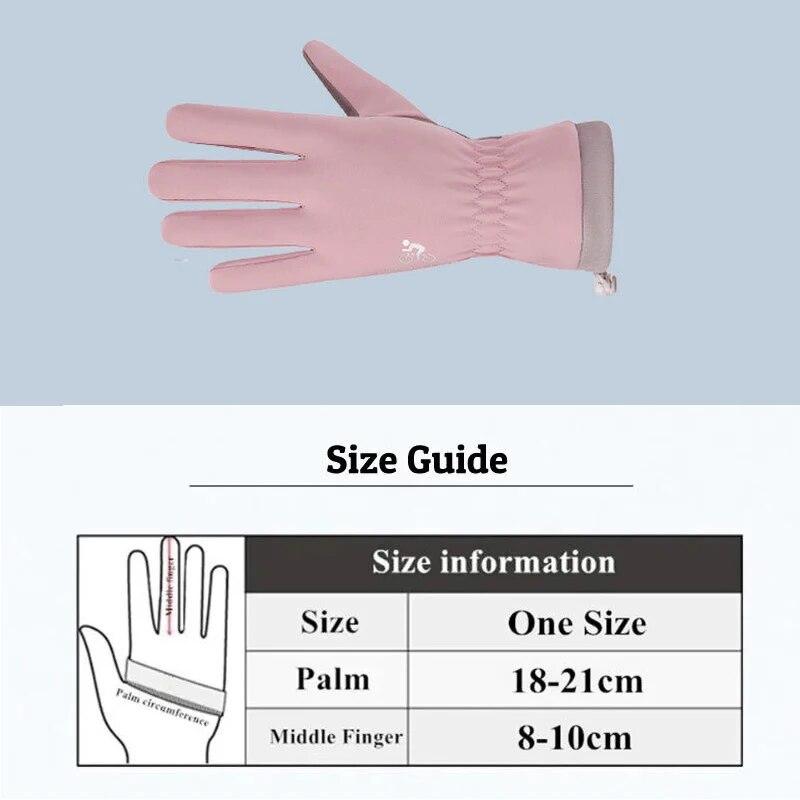 Winter Women Gloves Touch Screen Thickened Keep Warm Outdoor Riding  Windproof Gloves