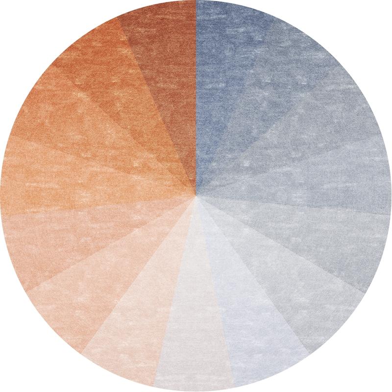 Minimalist Style Bedroom Decor Round Carpet Gradient Color Carpets for Living Room Washable Lounge Floor Mat Home Anti-slip Rug