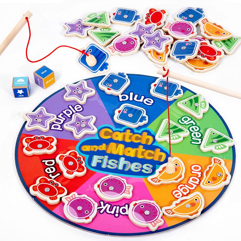 

Игра 2 в 1 Рыбалка Детская Деревянная Игрушка Монтессори Обучение Цвету Форме Кубики Сортировка Сопоставление Магнитная Рыбалка Сенсорная Обучающая Игрушка