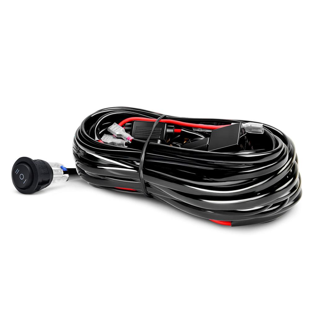 LED Light Bar Wiring Harness Kit, 480W, 2 Wires 18AWG, LED Wiring Harness with 12V 40A Relay and Waterproof Control  , Large Load 2