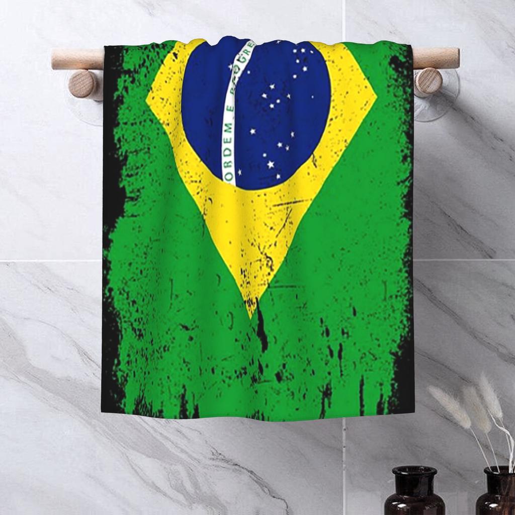 Brasilien Landesflagge Brasilien Tourist Brasilien Nationalmannschaft Weiches Gesichtstuch Schnelltrocknend Pool Bad Baumwolltücher Saugfähig