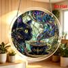 2D Flat, 2D Flat - Acrylic Painted Style Design Puzzle, High Difficulty Irregular Assembly. Translucent Sun Catcher, Holiday Hanging Decoration, Compo