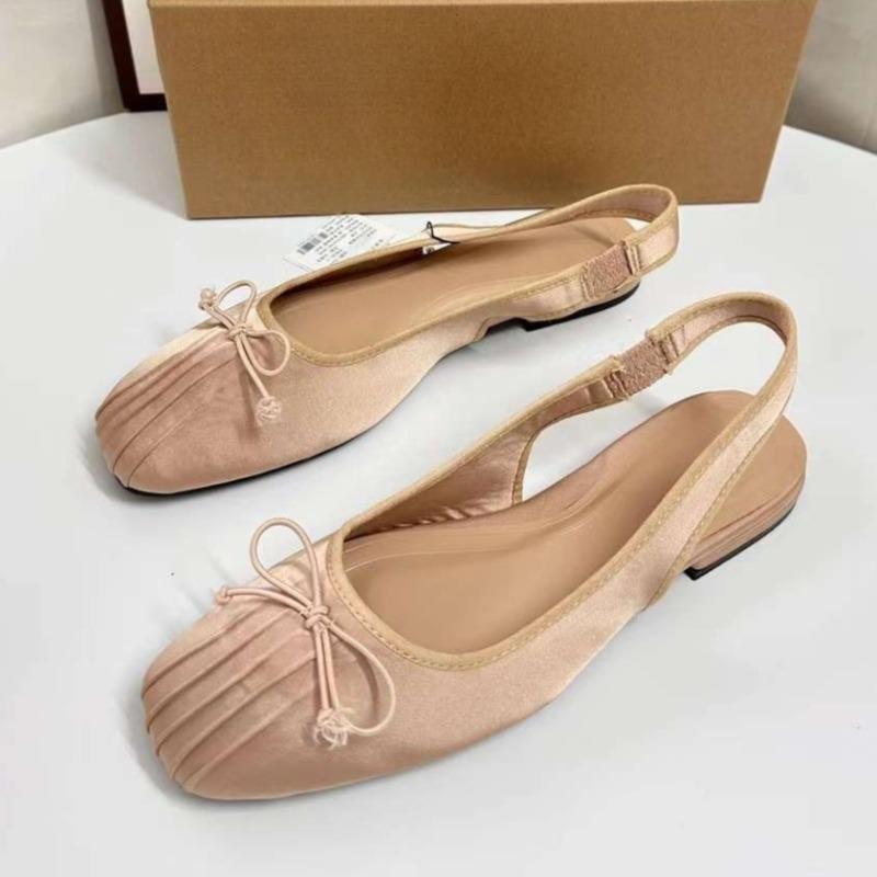 

Fashion Ballet Style Women Flat Sandals Summer Brand Designer Sweet Butterfly Knot Slingbacks Outside Dance Mary Jane Shoes for Lady 36