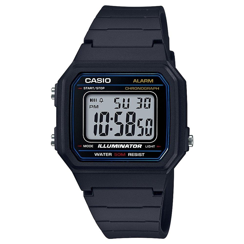 Casio Black Plastic Watch One - W-217H-1AVEF, Black, Size, Digital.