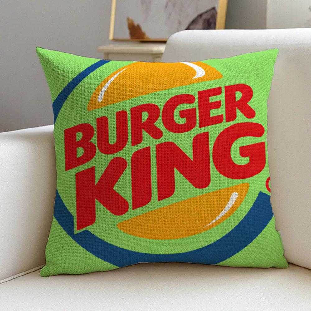 Cushion Cover Cushion Cover Pillowcase, Anti-Mite Invisible Zipper, Linen Sofa Cushion B-Burger K-King