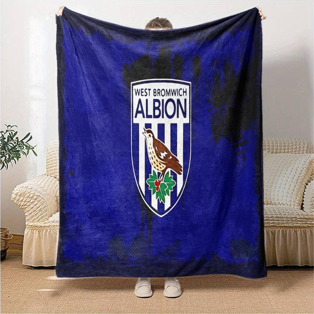 Bromwich Albion Flannel Blanket, Soft Polyester, Modern Design, All-Season for Camping, Travel, Gifts for holidays or birthdays