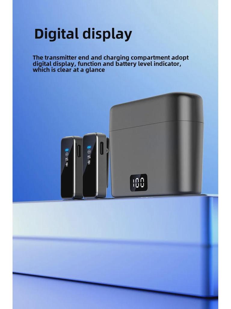 M3 Wireless Collar Clip Microphone with Charging Case, Dual Storage, Noise Reduction, for Mobile Live Broadcasts.
