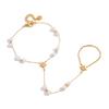 Stainless Steel Pearl Bracelet with Finger Design for Women Waterproof Zircon Sun Hand Chain Party Gift Jewelry Chains Bracelets