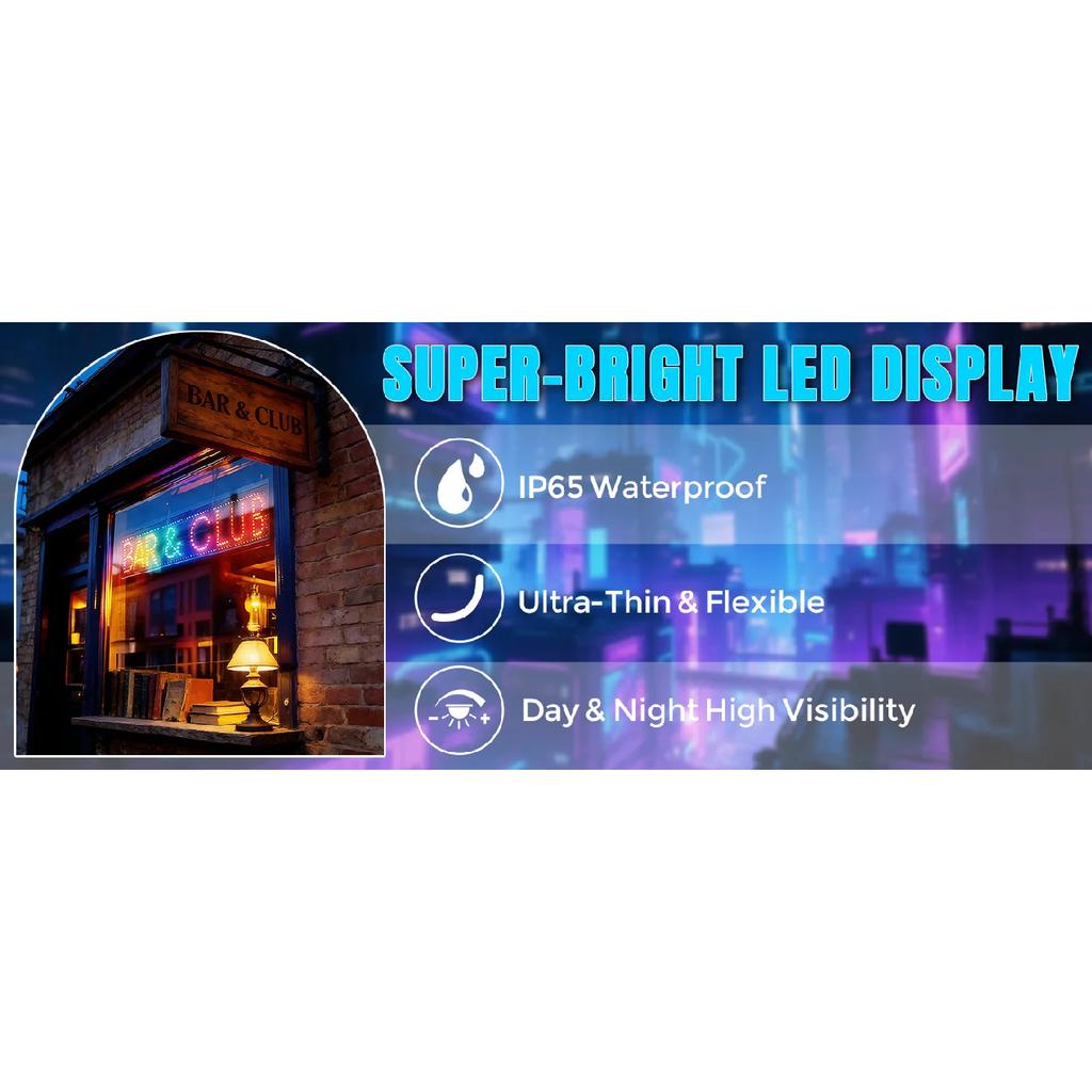 Smart Rgb Full Color Flexible Led Screen Bluetooth App Control Car Rear Window Advertising Rolling Display