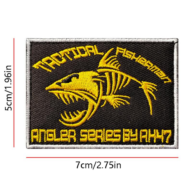 Yuvarlak Balıkçılık Askeri Yamalar İşlemeli Rozetler