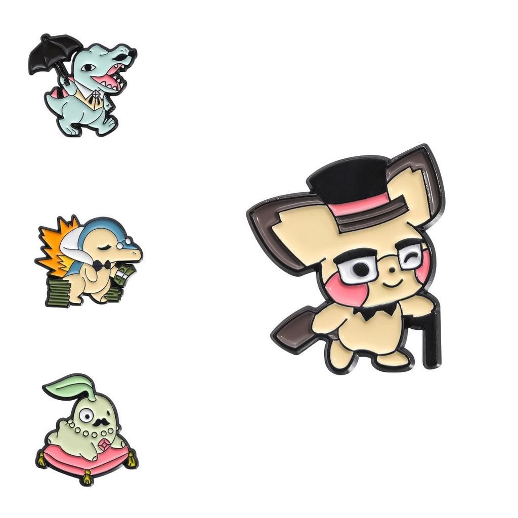 Playful Cartoon Character Badge Unique Alloy Enamel Brooch Perfect For Anime Lovers