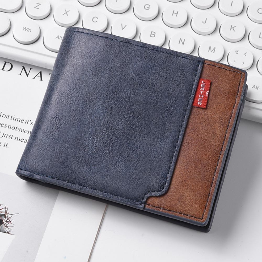 Fashion Tri-Fold Men's Short Wallet Frosted Large Capacity Business Wallet Thin Portable Coin Purse For Men and Boys