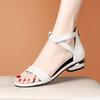 High-top Roman Sandals Women's Summer 2025 New Fashion Versatile Flat Low-heeled One-word Strap Large-size Shoes