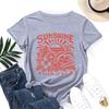 Women's Printed Loose Round Neck Short Sleeved T-shirt for Women Shirt