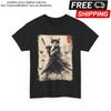 Koszulka graficzna Samurai Cat Wojownik Vintage Sztuka Japońska Anime