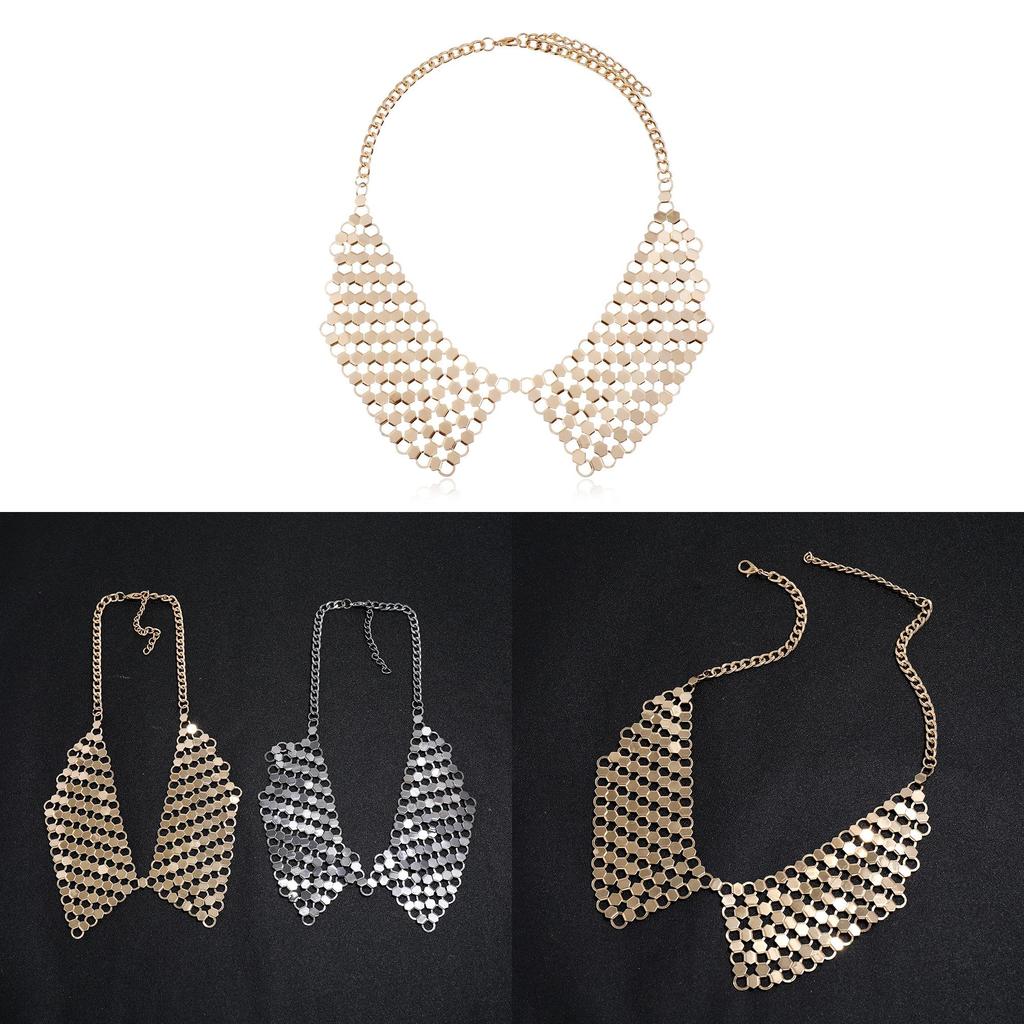 Europäischer Stil Metallhalskette Mit Geometrischem Design Und Schlangenkette Für Frauen