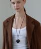 Tatiana Black Heart Leather String Long Necklace Nz2535