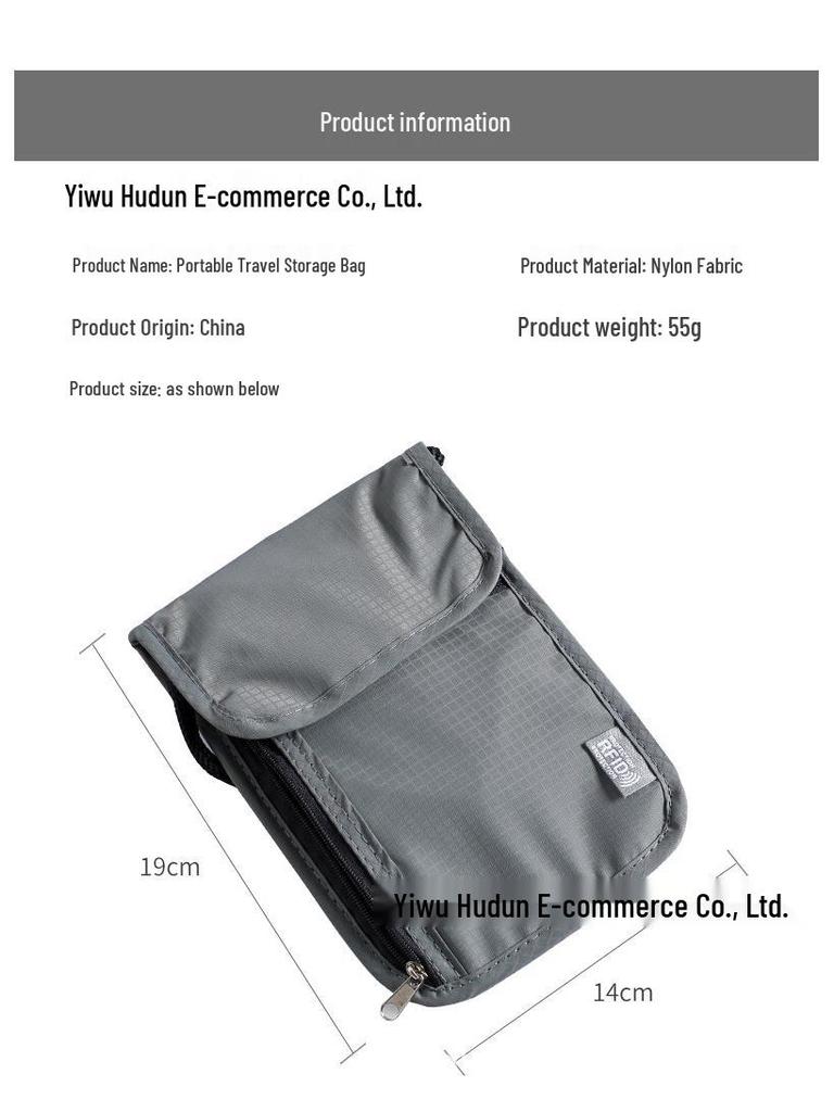 Unisex Waterproof Passport Holder & Travel Organizer with Neck Strap, Phone Pocket & Document Case