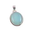 Natural Aqua Chalcedony Gemstone Handmade 925 Solid Silver Pendant 1.50" L2y08