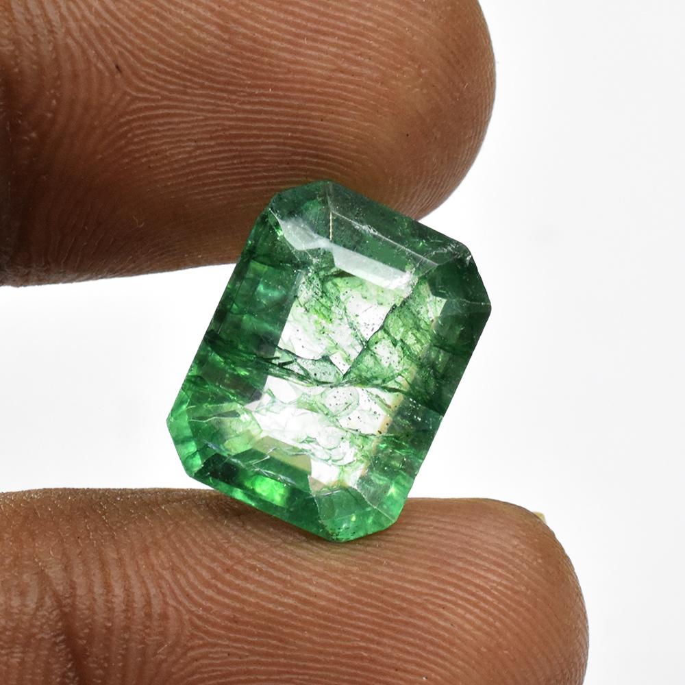 Natural Green Emerald 7.9ct Emerald Cut Certified Loose Gemstone
