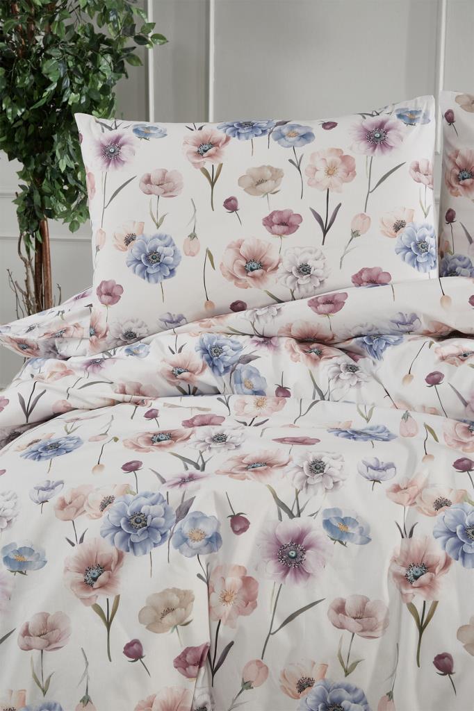 Set de lenjerie de pat Ekin 4 buc, husă de plapumă, cearșaf de pat, față de pernă, dimensiune dublă, cu model, nuntă, utilizare zilnică