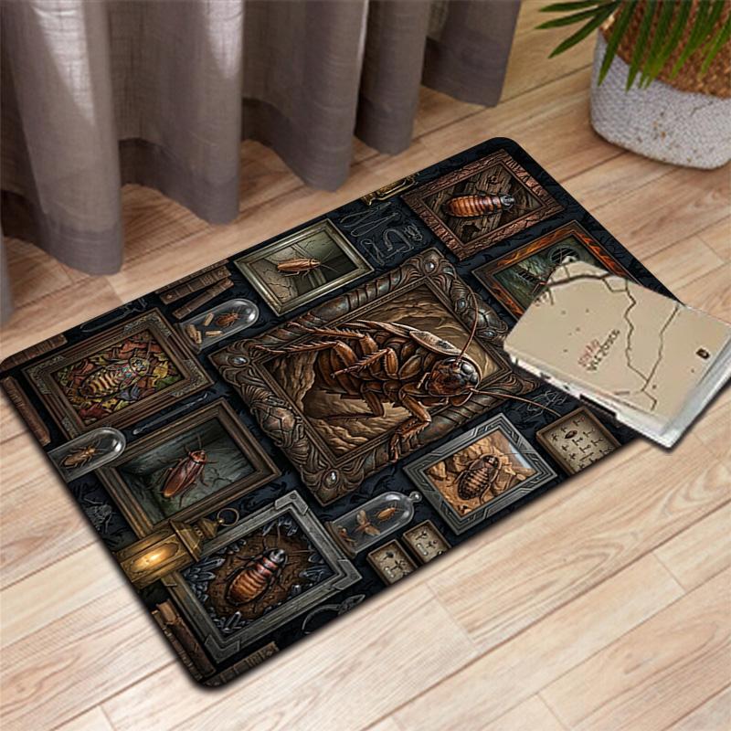 Insect Taxidermy Collection Pattern Rug Floor Mat for Living Room or Bedroom Soft and Comfortable Carpet a Gift for Birthday and Holiday.
