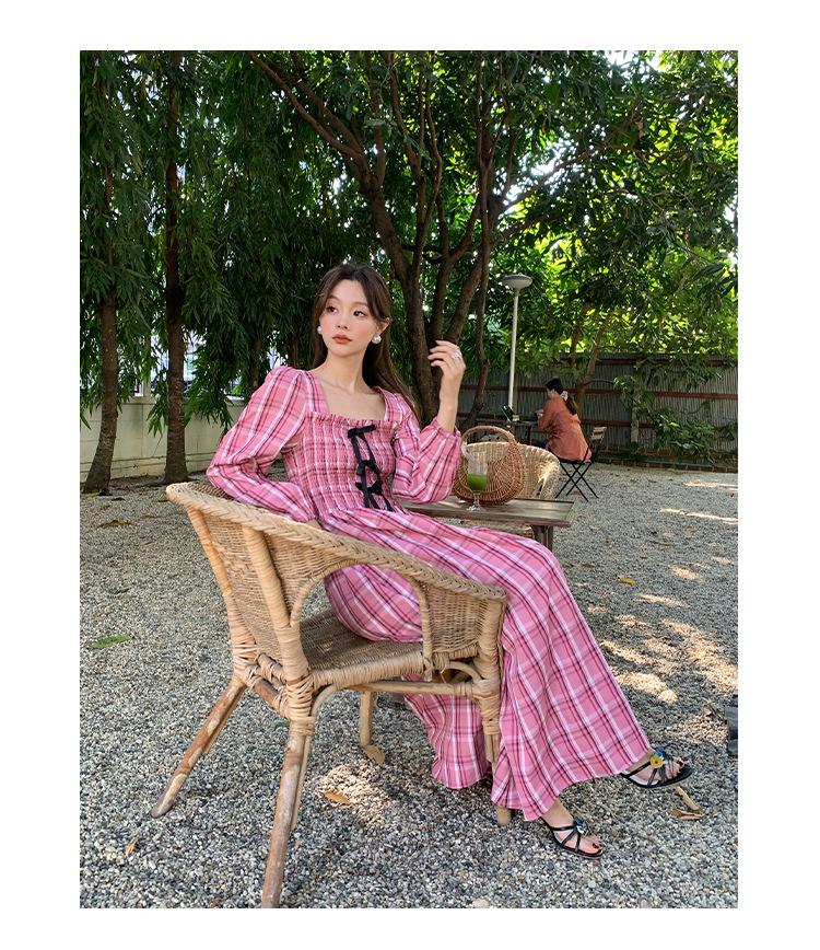 NEWOPEN 2025 Early Spring French Retro Striped Waist-Hugging Dress C3617