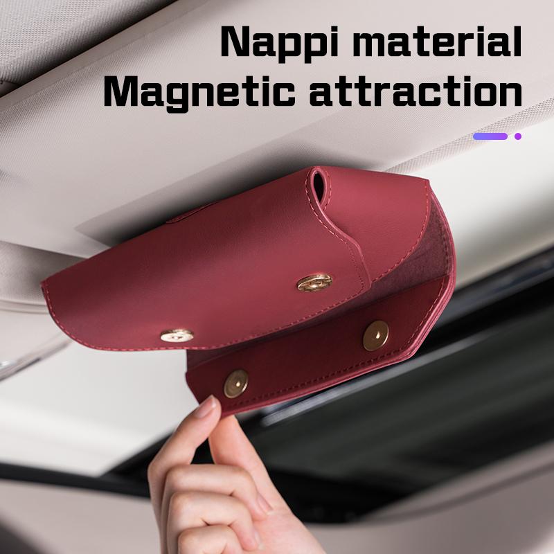 Leather Car Visor Glasses Case For BMW X1 X2X3X5X4 X6 X7 1 3 5 7 Series F48 E70 E90 G20 G30 I7 Sunglasses Box Eyeglasses Storage