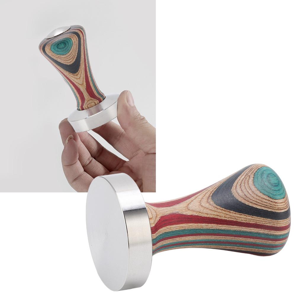 Wood Handle Espresso Tamper Flat Base Coffee Press Tool Professional Coffee Tamper Coffee Brewing