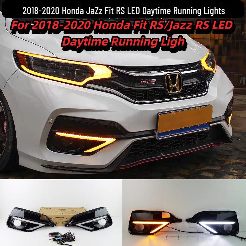 Compatible LED Fog and Daytime Running Lights for 2018-2020 Honda Jazz Fit RS Front Bumper