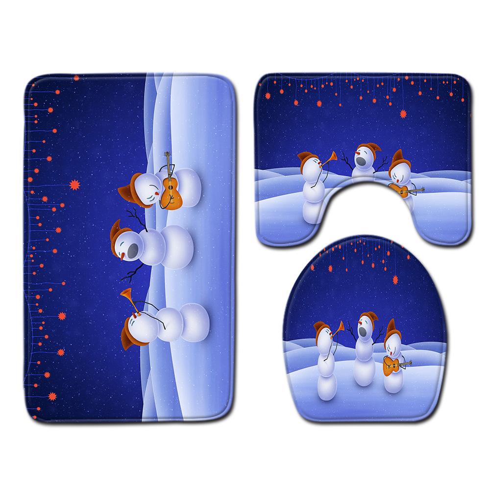 Weihnachts-Badezimmer-Bodenmatte Toilette Dreiteiliges Set