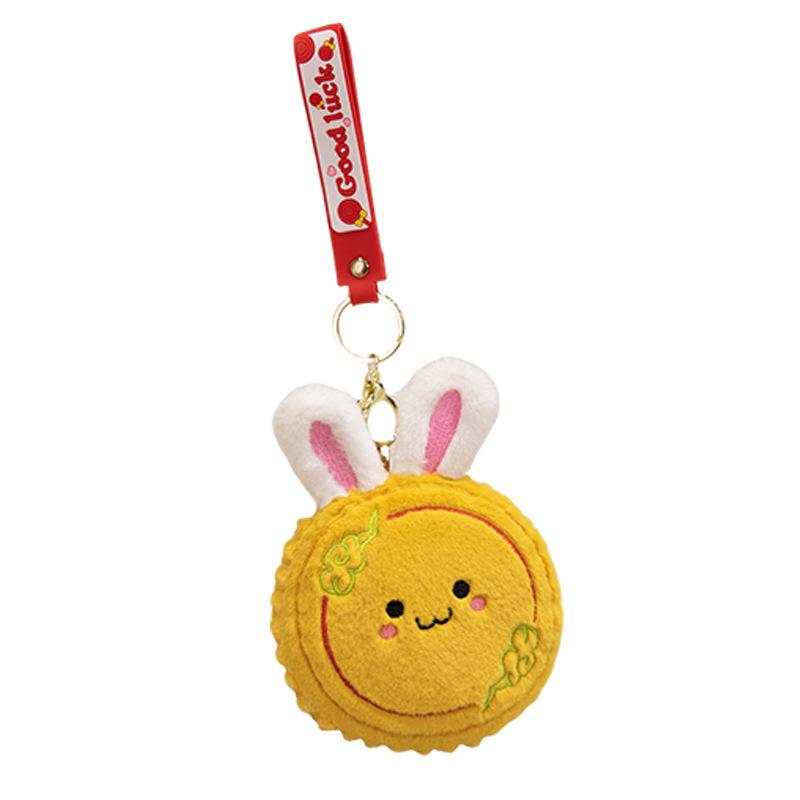 Cute Bunny Moon Cake Pendant Plush Toy Doll Five Kernels Moon Cake Doll Children'S Bag Keychain Pendant