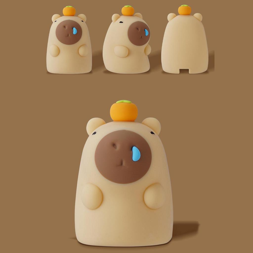 Capybara Lamp Squish Silicone 3-level Touch Sensor Novelty LED Animal Nursery Light For Home Office Bedroom Living Room Study