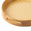 Bamboo Serving Tray with Handles Decorative Breakfast Fruit Dessert for Party