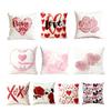 Valentine's Day Pillow Cover 18" Faux Fur Love x 18" Soft Plush Heart Pillowcase Embroidery Throw