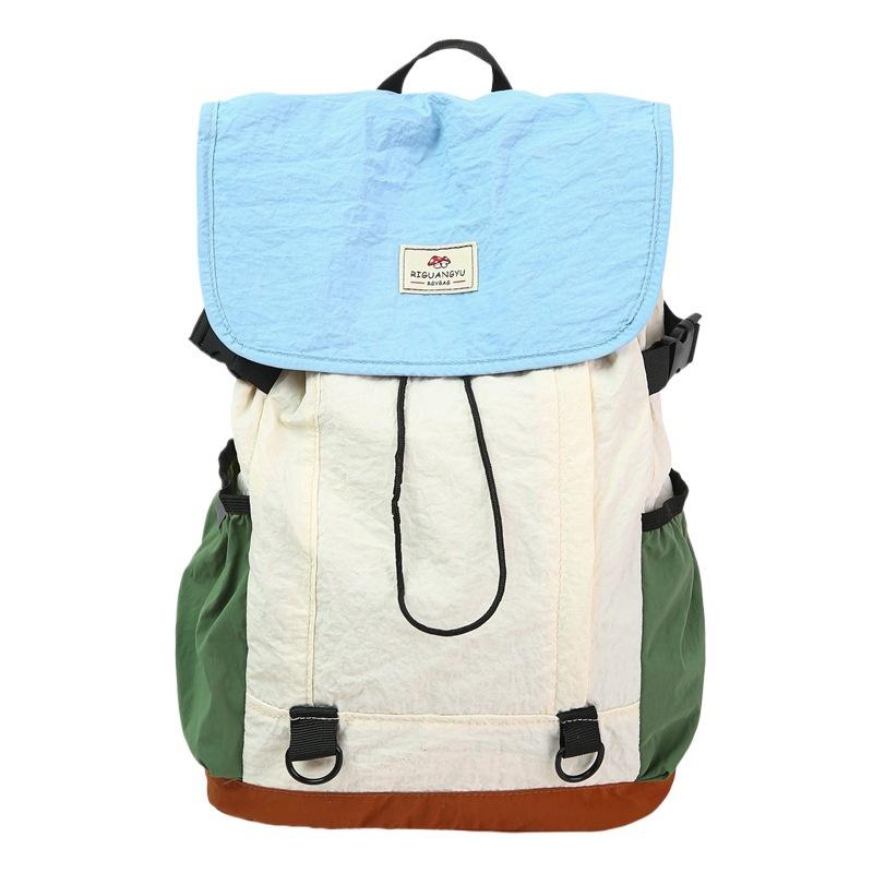 Schoolbag Backpack Women's 1011 New Korean Contrasting Color Outdoor Light Mountaineering Large Capacity Backpack Primary School Boys School Bag