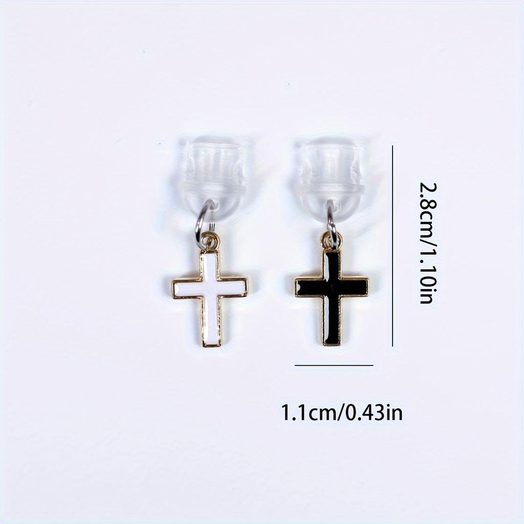 Cross Mobile Phone Dust Plug Alloy Pendant Black and White DIY Pendant Accessories