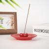 Red Celebration Ceramic Incense Holder: Light Luxury Chinese-Style, Detachable Incense Stick Holder for Housewarming and Living Room Decor.