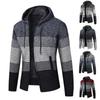 E Inverno Moda Uomo Cardigan Largo Caldo Giacca con Cappuccio e Revers Maglione