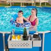 2-in-1 Poolside Storage Basket with Cup Holder Above Ground Pool Organizer Towel Drink Shelf Swimming Pool Accessories Durable