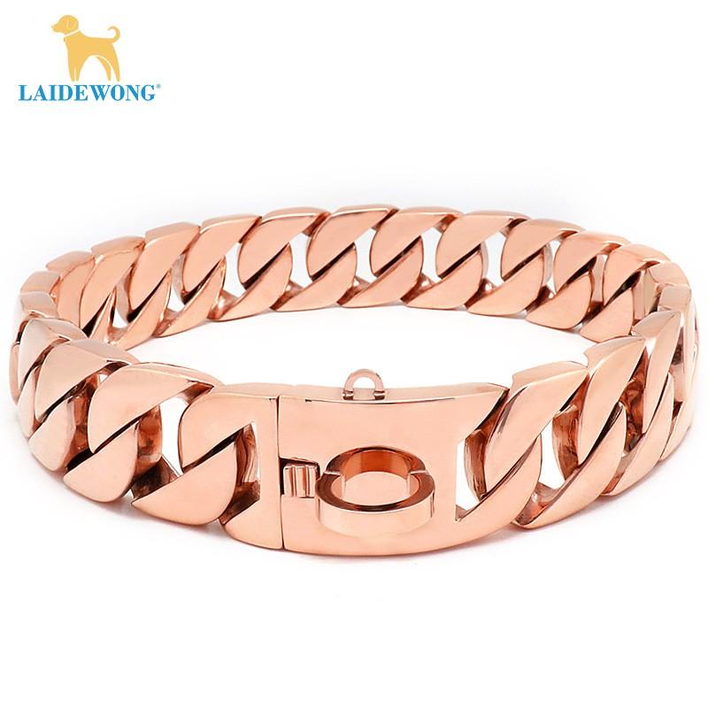 Stainless Steel Dog Collar 32mm Wide Heavy Duty Chain Large Breeds Pitbull Bulldog Hip Hop Style