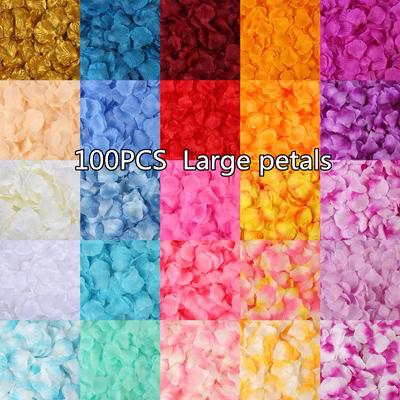 100 pezzi di grandi dimensioni 5 cm * 5 cm, petali di rosa artificiali, decorazioni romantiche per matrimoni
