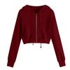 Women Casual Long Sleeve Zipper Pocket Shirt Hooded Sweatshirt Tops