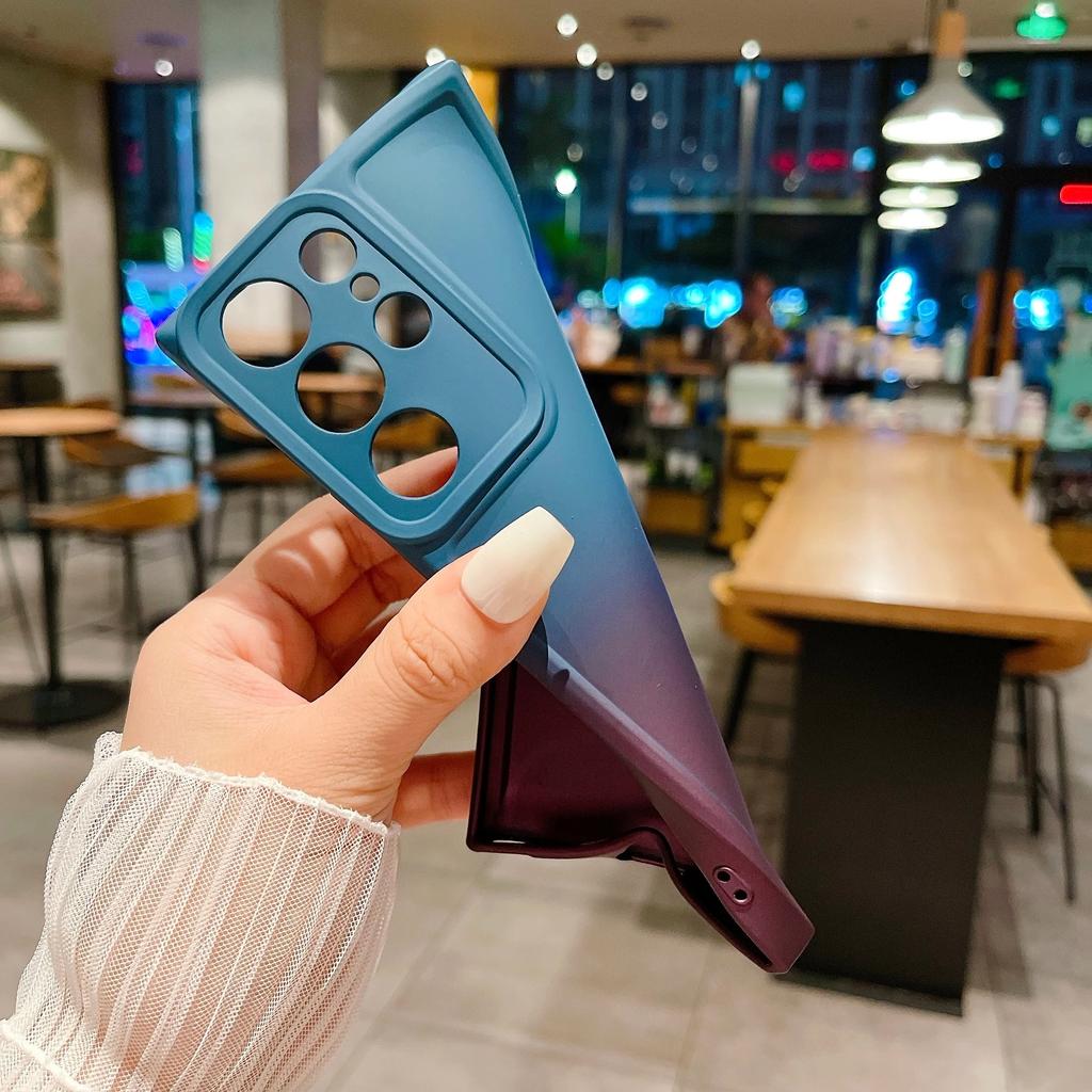 Liquid Silicone Gradient Phone Case For Samsung S24 S23 S22 S21 S20 FE S10 S9 S8 Note 20 Ultra 10 Plus 9 Soft Cover