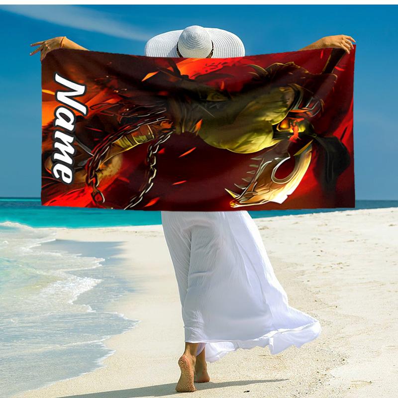 Personalized Customized Proof Beach Towel with World of Warcraft Pattern - Soft, Absorbent,quick-drying,perfect Swimming,camping&bathing